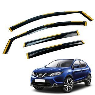 Дефлектори вікон (вітровики) Nissan Qashqai II 2014+ вставні (HAWK) 31354 фото