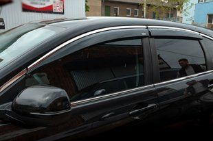 Вітровики з хромованим молдингом (4 шт, Niken) &mdash; Honda CRV 2012-2016 рр. bhdcv1223-w/s фото