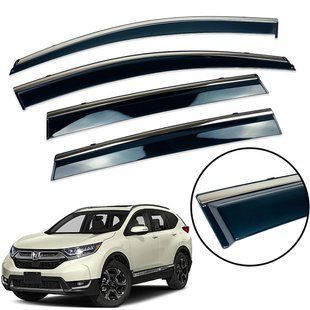 Дефлектори вікон (вітровики) Honda CR-V 2017 -> нерж. з хром полоскою (Defl) 21005 фото