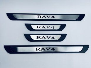 Накладки на пороги Toyota RAV4 4шт (Y-2 хром-пласт.) (TAN24) 00-00014079 фото