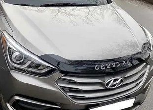 Дефлектор капота (мухобійка) Hyundai Santa Fe 2012-2018 коротка (VIP) 00-00000202 фото