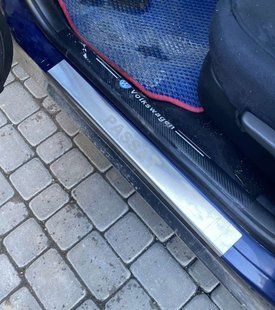 Накладки на пороги Carmos (4 шт, нерж) &mdash; Volkswagen Passat B5 1997-2005 рр. car0241 фото