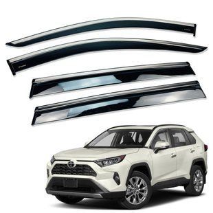 Д/в Toyota RAV4 2019+ нерж. з хром полоскою (HAWK) 31409 фото