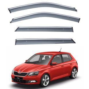 Дефлектори вікон (вітровики) Skoda Fabia 2014-2021 3 (TAN) 00-00014114 фото