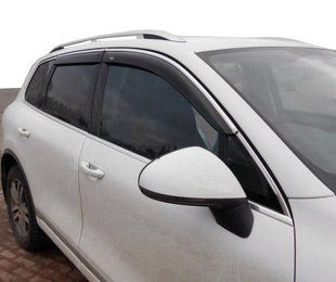 Вітровики з хром молдингом (4 шт, Niken) &mdash; Volkswagen Tiguan 2007-2016 рр. 047vw060201 фото