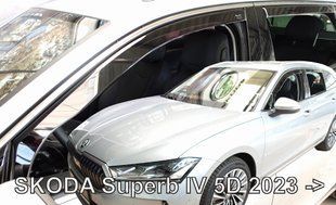 Дефлектори вікон (вітровики) Skoda Superb IV 2023+ LTB (вставні, кт - 4шт) Heko 28365 фото