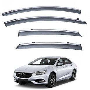 Дефлектори вікон (вітровики) Opel Insignia/ Buick Regal Sedan 2017+хром полоса (TAN) 00-00010932 фото