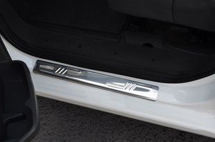 Накладки на пороги (Omsa, 2 шт., нерж.) &mdash; Peugeot Expert 2007-2016 рр. 1521092n фото