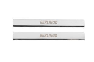 Накладки на пороги Carmos V2 (2 шт, нерж) &mdash; Citroen Berlingo 1996-2008 рр. 009ct160207 фото