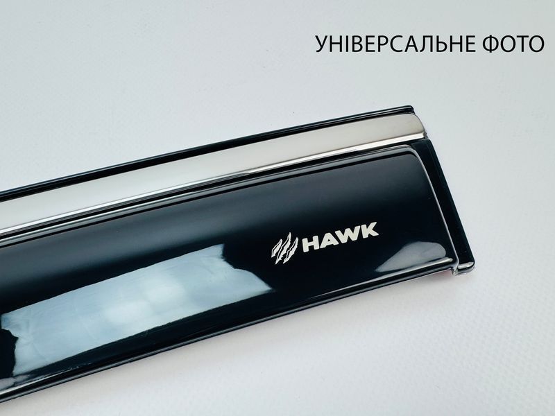 Дефлектори вікон (вітровики) Nissan X-Trail II 2007-2014 нерж. з хром полоскою (Defl) 21044 фото
