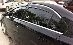 Вітровики з хромованим молдингом (4 шт., Sunplex Chrome) &mdash; Volkswagen Jetta 2011-2018 рр. plus1026009 фото