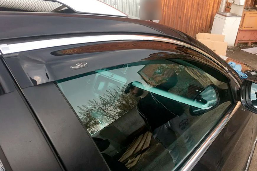Вітровики з хромованим молдингом молдингом SW (4 шт, EU, HIC) &mdash; Volkswagen Passat B7 2012-2015 рр. vw25-m фото